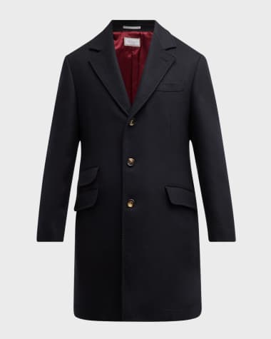 Brunello Cucinelli Men's Traditional Fit Wool Overcoat