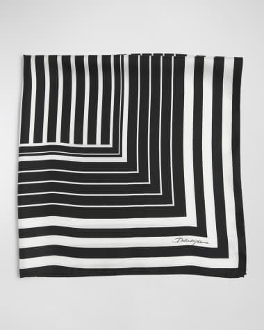 Dolce&Gabbana Striped Silk Twill Square Scarf