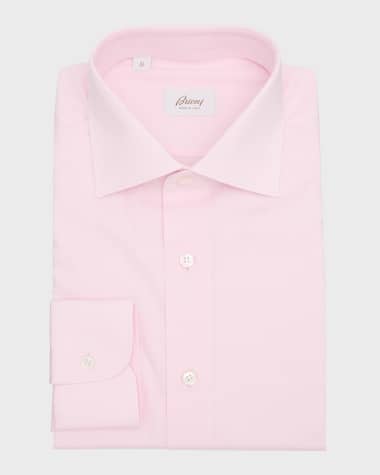 Brioni Men's Cotton Herringbone Dress Shirt