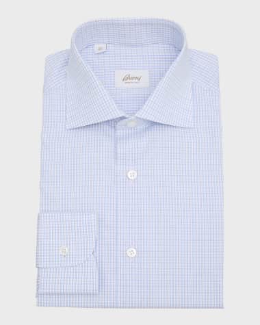 Brioni Men's Graph Check Dress Shirt