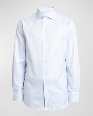 Brioni Men's Herringbone Check Sport Shirt