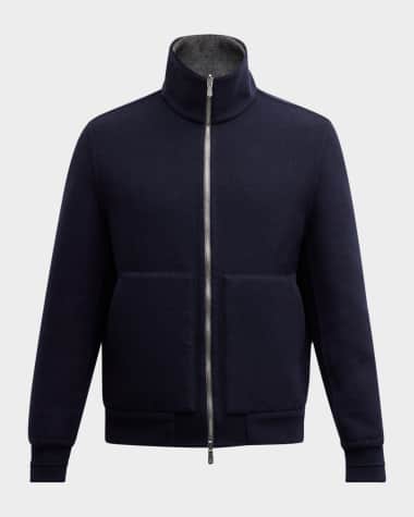 Brunello Cucinelli Men's Cashmere Reversible Blouson Jacket