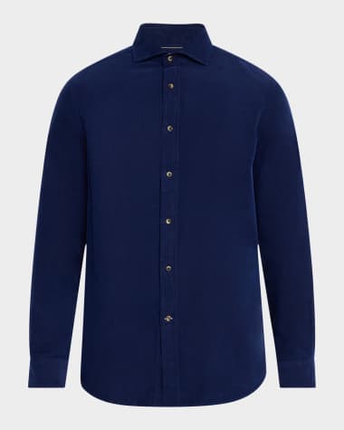 Brunello Cucinelli Men's Fine-Wale Corduroy Sport Shirt