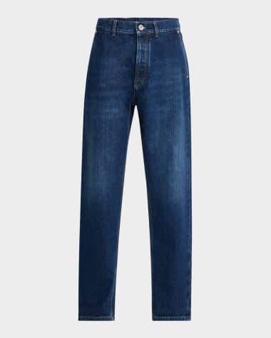Brunello Cucinelli Men's Iconic Fit Dark-Wash Jeans