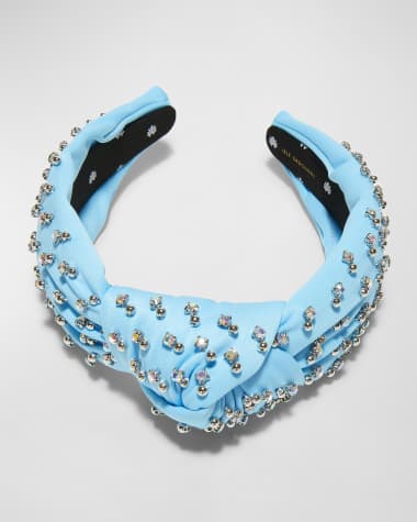 Lele Sadoughi Knotted Crystal-Embellished Neoprene Headband