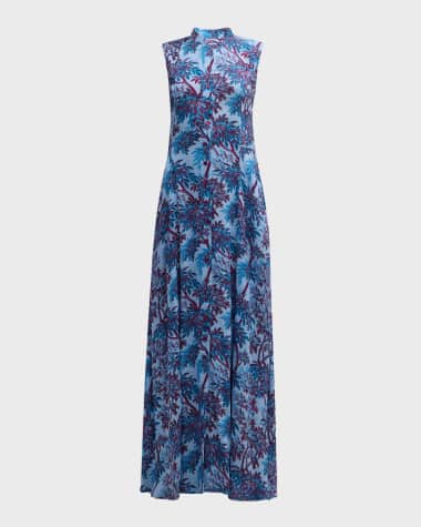Evi Grintela Carine Sleeveless Botanical-Print Maxi Dress