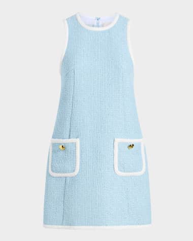 Cinq a Sept Auden Contrast Tweed Sleeveless Mini Shift Dress
