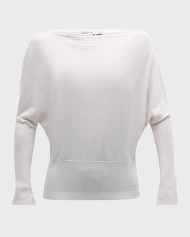 SIMKHAI Lavina Draped Off-Shoulder Sweater