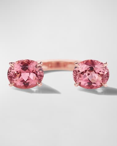 Mimi So 18K Rose Gold Oval Pink Tourmaline Classic Ring