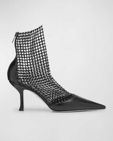 Rene Caovilla Galaxia Crystal Net Leather Pumps