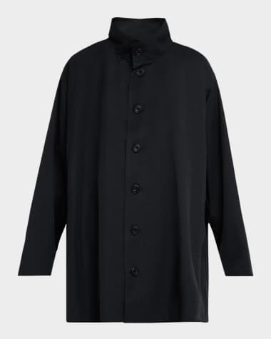 Eskandar Caucasus High Neck Raincoat (Long Length)