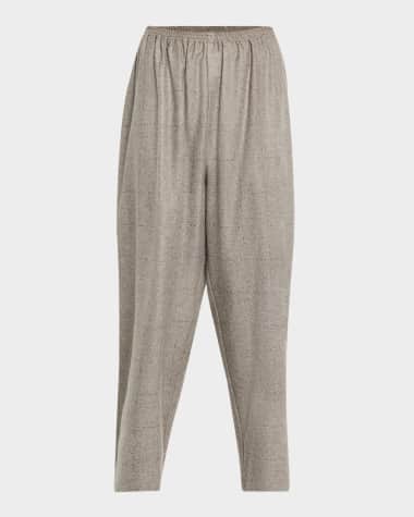 Eskandar Cashmere-Blend Longer Japanese Trousers with Ankle Slits