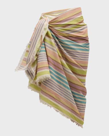 Zimmermann Multi-Striped Cotton Pareo Coverup