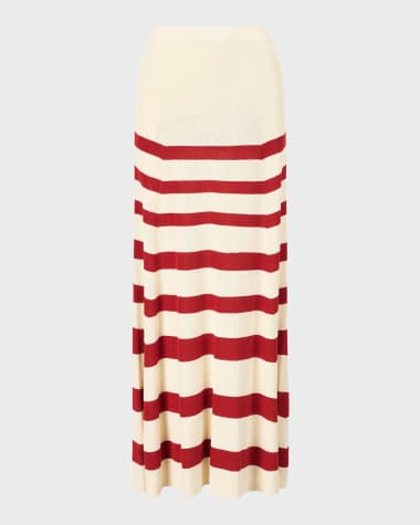 STAUD Swirling Stripe Knit Maxi Skirt