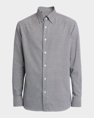 Brioni Men's Cotton Micro-Houndstooth Sport Shirt
