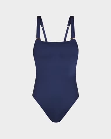 La Blanca Luxe Square-Neck One-Piece Swimsuit