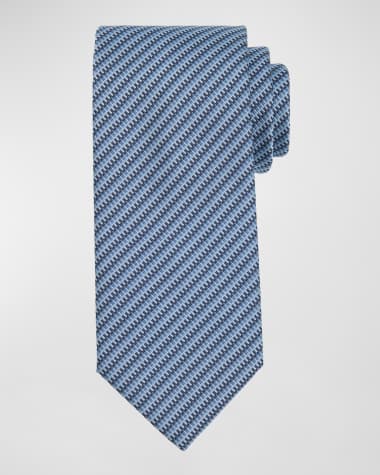 Brioni Men's Stripe-Effect Silk Tie