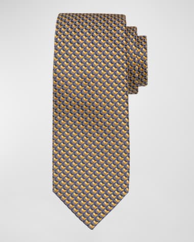 Brioni Men's Woven Geometric Silk Tie