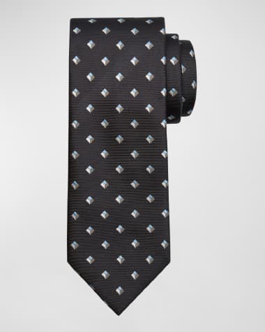 Brioni Men's 3D Geometric Silk Tie