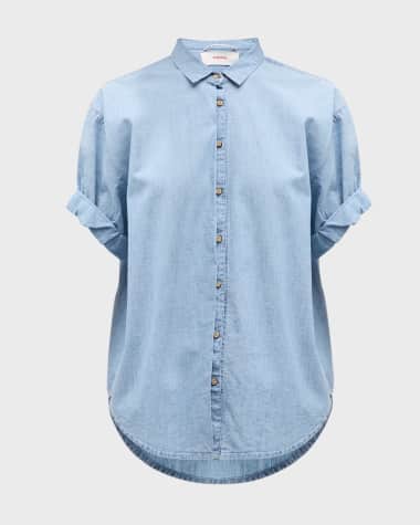Xirena Channing Button-Down Cotton Denim Shirt