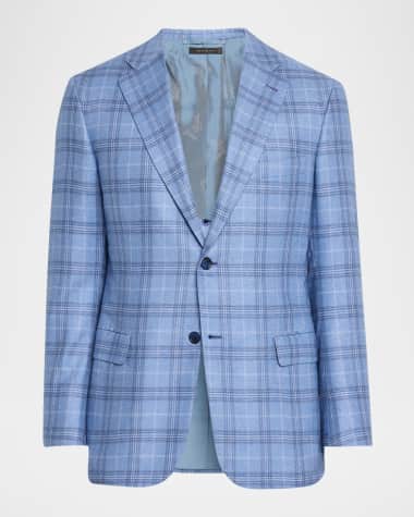 Brioni Men's Silk-Cashmere Plaid Sport Coat