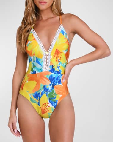 Sunshine 79 Summertime Vibes V-Plunge One-Piece Swimsuit