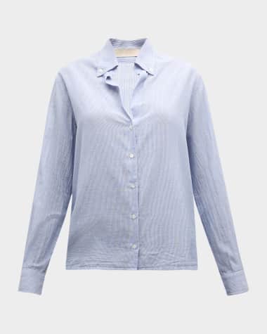 Vanessa Bruno Druyat Striped Button-Down Cotton Shirt