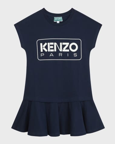 Kenzo Girl's Classic Logo-Print Dress, Size 2-4