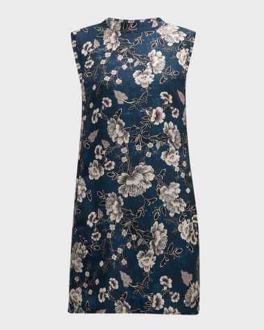 Max Mara Lyon Printed Silk Sleeveless Mini Dress