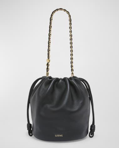 Loewe x Paula’s Ibiza Flamenco Bucket Bag in Napa Leather with Chain