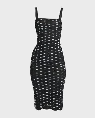 Dolce&Gabbana Tulle Polka-Dot Midi Dress