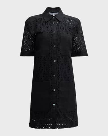 Veronica Beard Rafaela Eyelet Mini Shirtdress