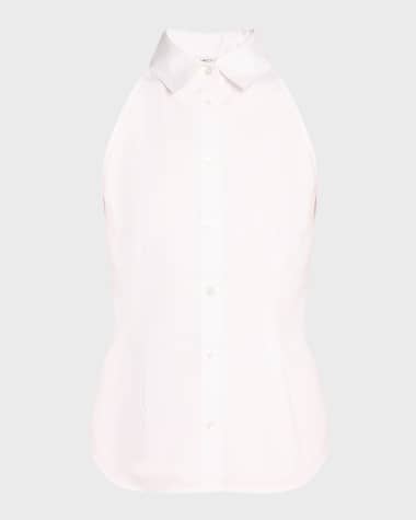 Veronica Beard Harper Sleeveless Button-Front Top