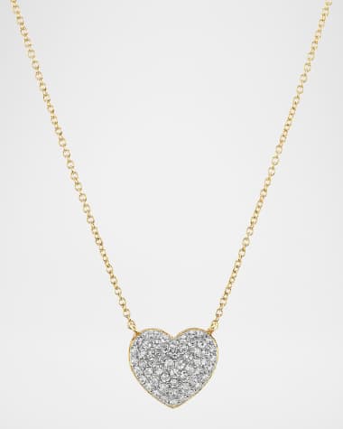 Emily P. Wheeler Lucy 18K Gold and Diamond Heart Necklace, 16"