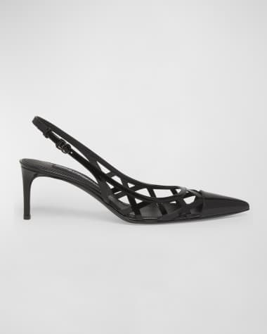 Dolce&Gabbana Caged Leather Slingback Pumps