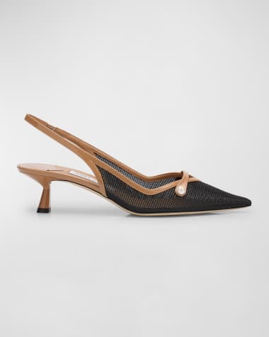Jimmy Choo Amita Mesh Mary Jane Slingback Pumps
