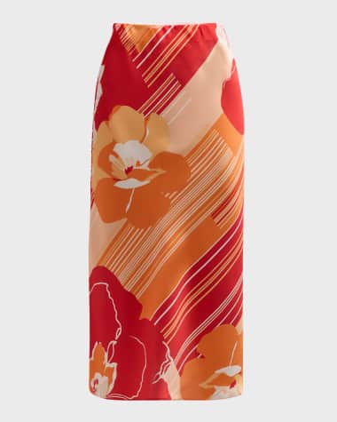 Ramy Brook Rosetta Floral Midi Skirt