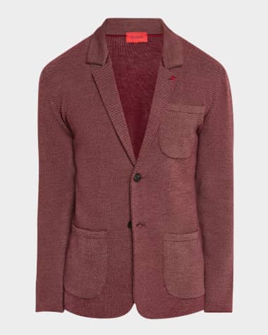 Isaia Men's Wool Single-Breasted Sweater Blazer