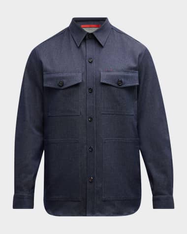 Isaia Men's Cotton and Cashmere Overshirt
