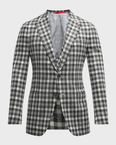 Isaia Men's Wool-Cashemere Check Sport Coat
