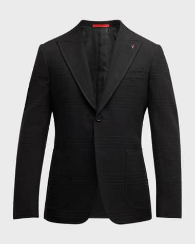 Isaia Men's Tonal Plaid Peak Sport Coat