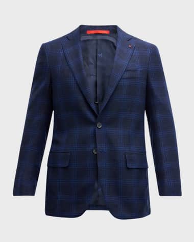 Isaia Men's Plaid Wool Sport Coat