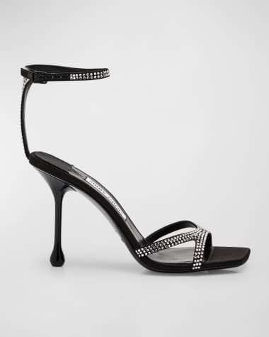 Jimmy Choo Ixia Crystal Studded Ankle-Strap Sandals