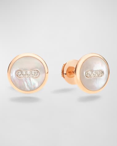 Pomellato 18K Rose Gold Dot Mother of Pearl Earrings