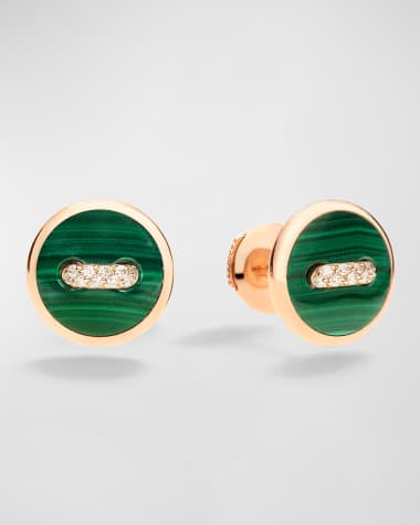 Pomellato 18K Rose Gold Dot Malachite Earrings