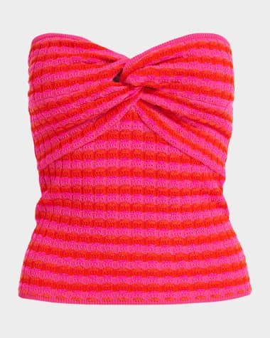 Essentiel Antwerp Fluoride Strapless Stripe Knit Top