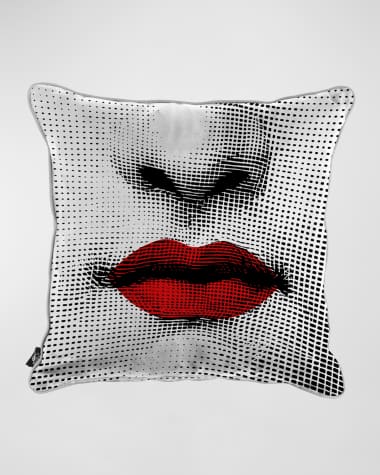 Fornasetti Kiss Cushion, 20" Square