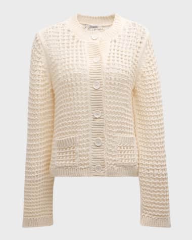 DOROTHEE SCHUMACHER Sporty Crochet Pointelle-Knit Cardigan
