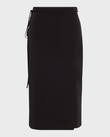 Vince Midi Tie Wrap Skirt