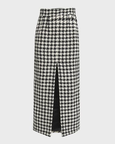 Dolce&Gabbana Pied De Poule Wool Maxi Skirt